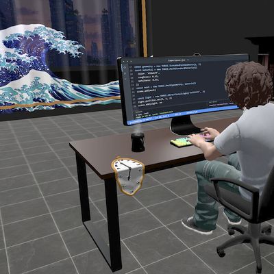 Taha_Shajarian 的交互式 3D 作品集房间