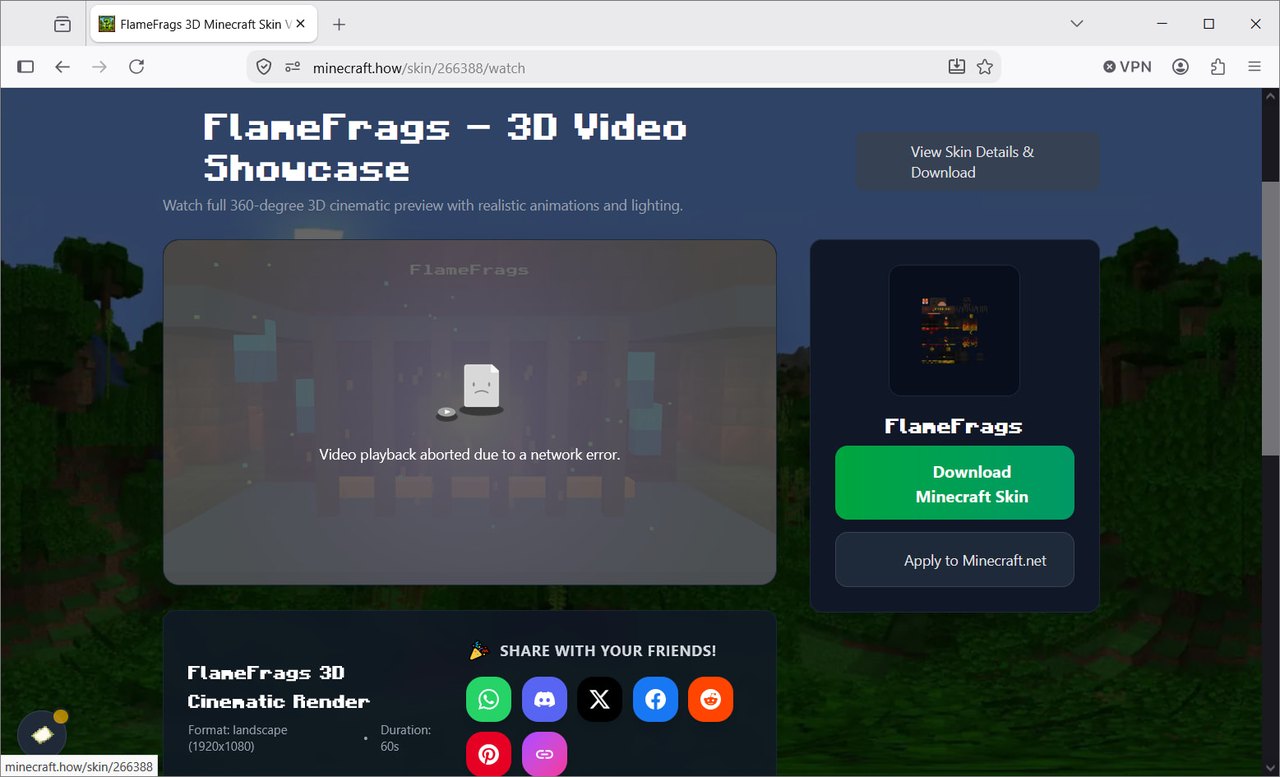 FlameFrags Minecraft Skin - Free Download