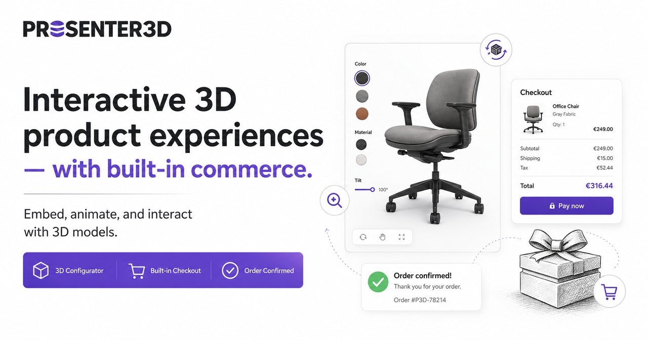 Presenter3D, a guided interactive 3D product experience, looking for UX feedback